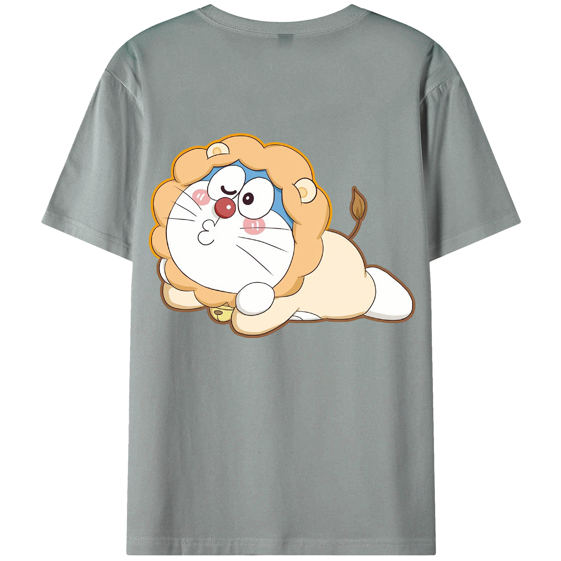 （画像用） ドラえもん Doraemon 綿100％ メンズ半袖Tシャツ（バックプリント） 通気性